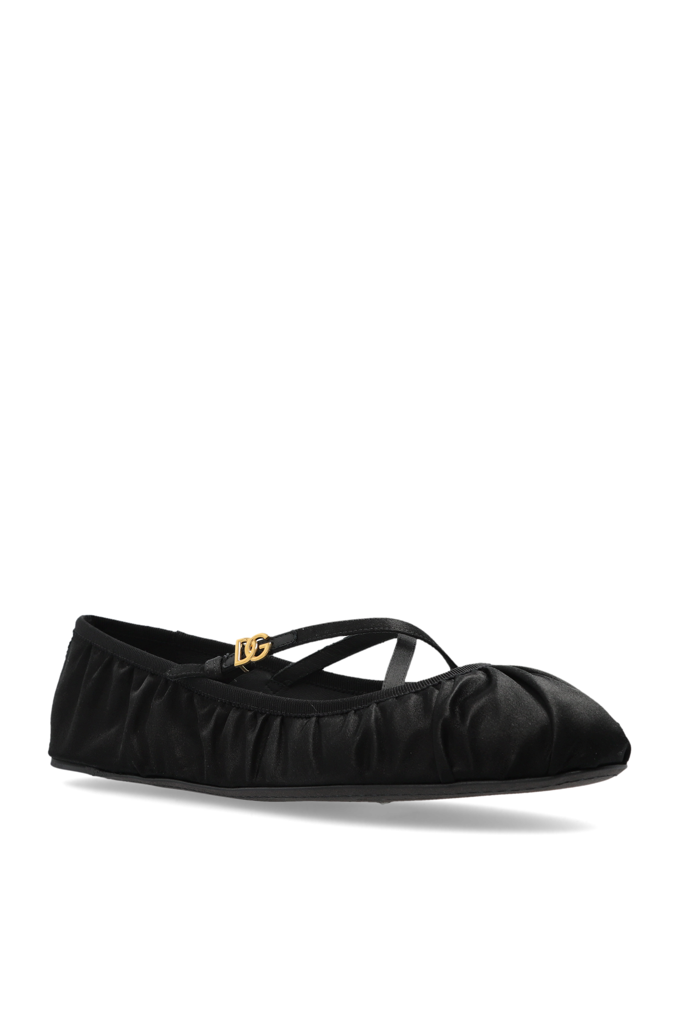 【関送込】DOLCE & GABBANA◆FLATS Patent leather ballet flats with metal DG logo in Red for
